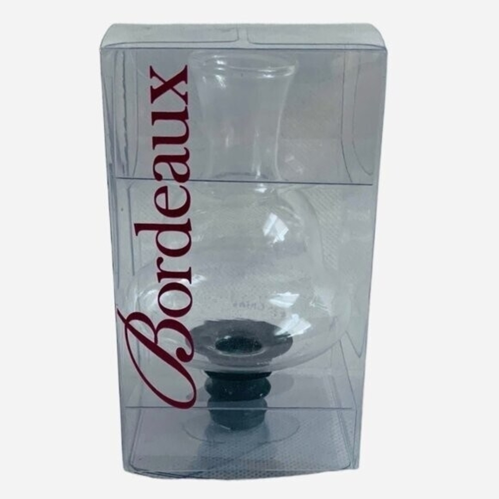 Bordeaux Wine Aerator Glass Bottle Cork Pourer Stopper Preserver Transparent NIB